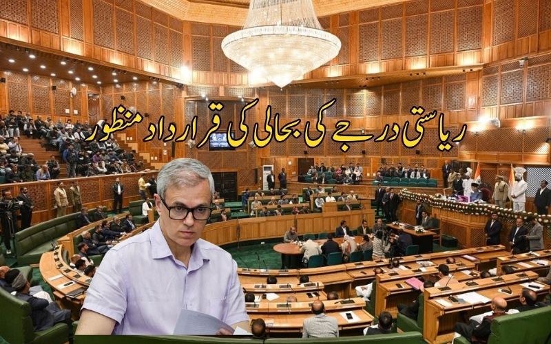 ہنگامے کے درمیان مکمل ریاستی درجے کی بحالی کی قرارداد اسمبلی میں منظور، بی جے پی کا واک آوٹ 